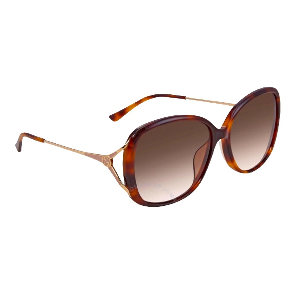 GUCCI Brown Gradient Oval Ladies Sunglasses GG0649SK-004 58